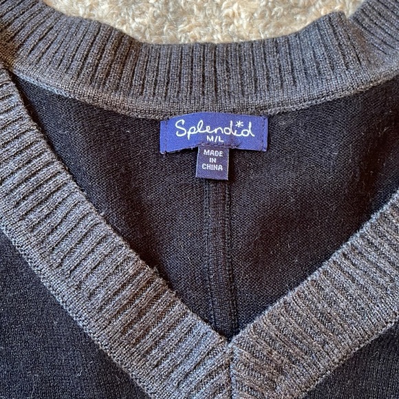 Splendid Black Knit Poncho - Picture 3 of 5